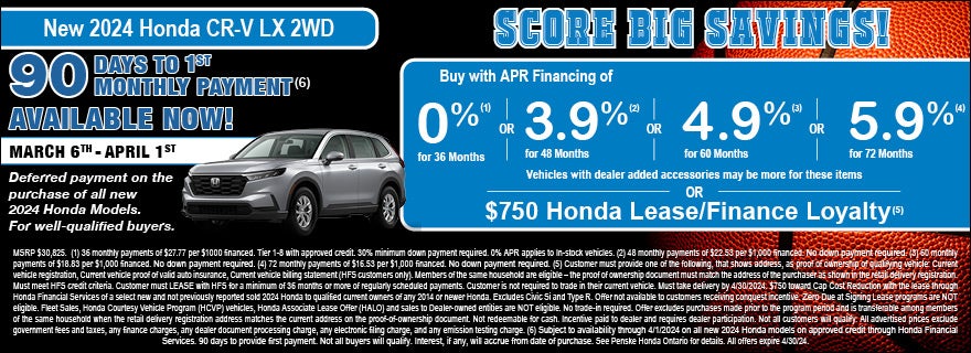 New 2024 Honda CR-V LX 2WD APR Special